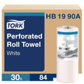 HB1990A Perforated Paper Roll Towel, White, 30 Rolls, 84 per Roll