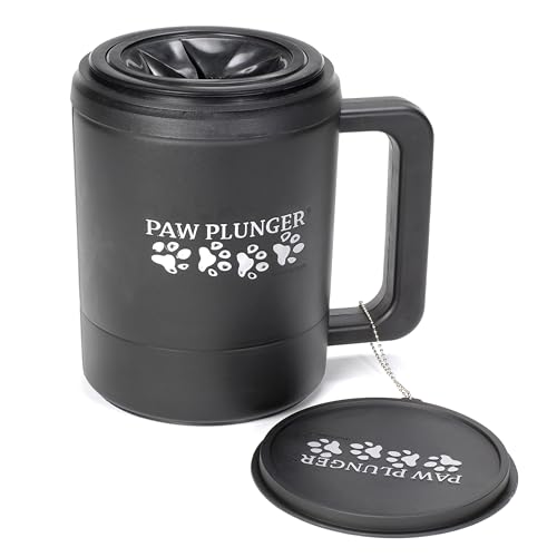 Dog Paw Cleaner - Dog and Puppy Essentials - Portable Dirty Paw Washer - Ideal for Large Dogs - Black