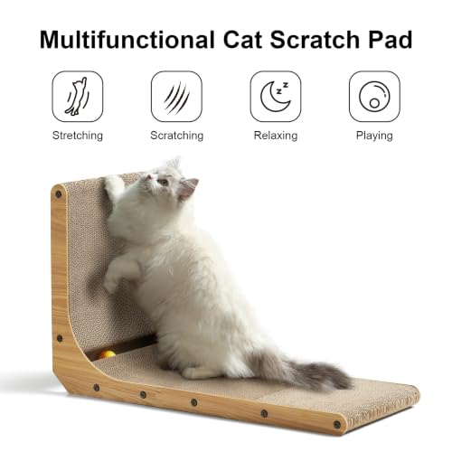 Cat Scratcher, 26.8 Inch L Shaped Cat Scratch Pad for Indoor Cats - view 2