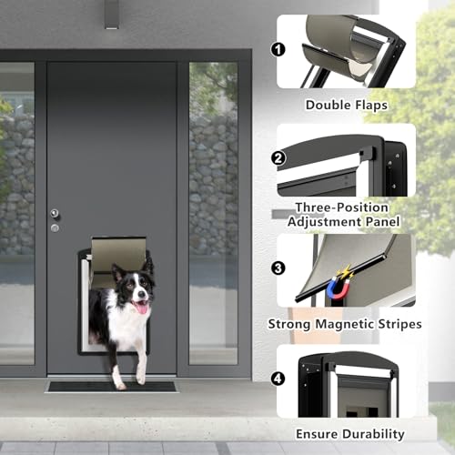 Pet Door for Door. Small Doggy Door and Cat Door with Steel Frame and Double Flaps, Easy to Install, Energy Efficient Dog Door(Pets Up to 12LB)-Small. - view 3