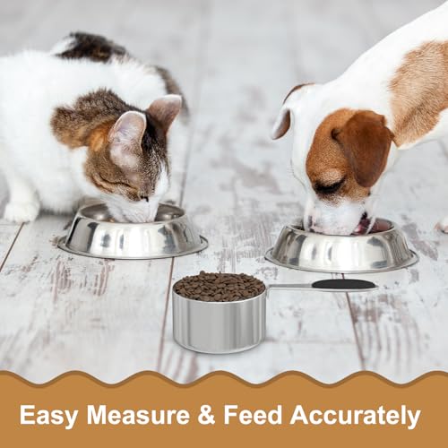 1PCS 1/2 Cup Dog Cat Food Scoop, Stainless Steel Scooper for Feeding Pet - view 6