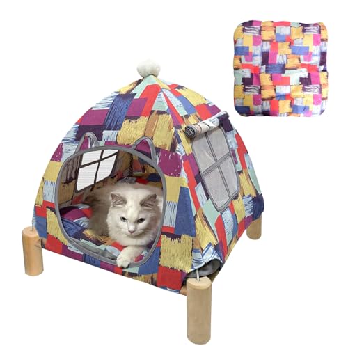 Portable Cat Tent Bed – Lightweight Foldable Cat House with Soft Washable Cushion, Warm Enclosed Cave for Kittens, Indoor Cats & Small Dogs