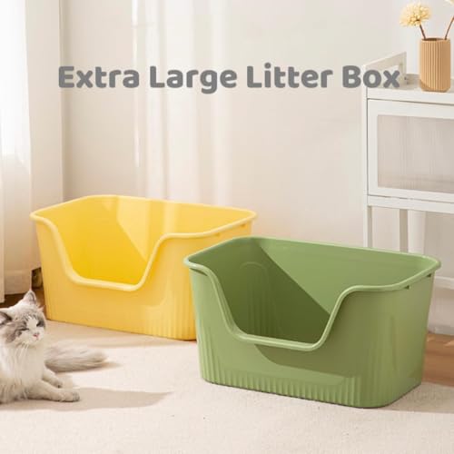 Extra Large Litter Box with High Sides 25.27" Lx17.83 Wx13.11 H,Anti-Splashing,Tool-Free Assembly,Multi Kitty Cat Litter Box,Jumbo (Grey) - view 2