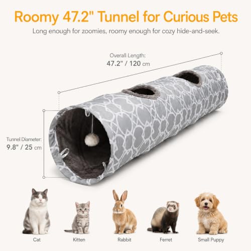 Plush Inside Straight Cat Tunnel Geometric, Diameter 9.8 Inch - view 5