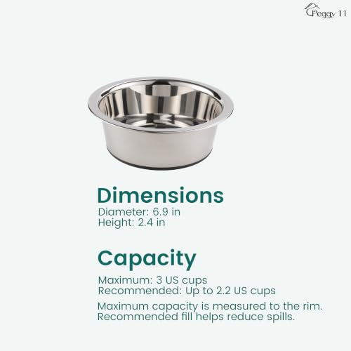 Deep Stainless Steel Dog Bowls, 3 US Cup Each, 2-Pack - view 5