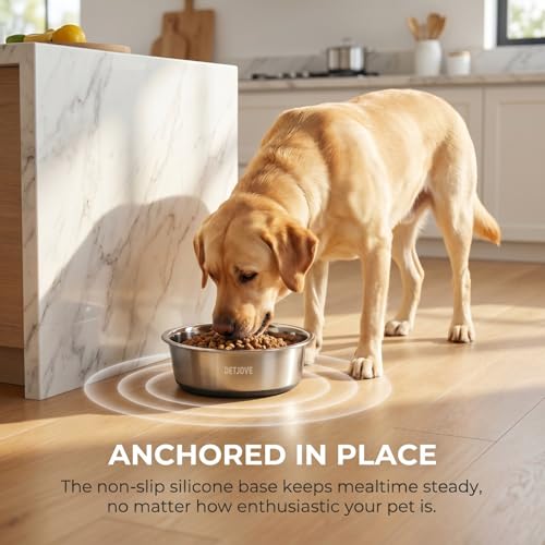 Non-Slip Stainless Steel Dog Bowls, 95 oz / 11.7 Cup, 2 Pack - view 7