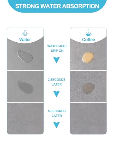 Dish Drying Mat for Kitchen Counter, 16"x24" Pad with Rubber Backed (Grey) - view 2