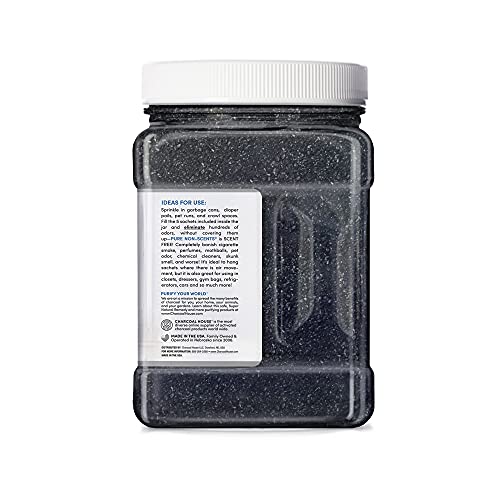 Pure Non Scents Granular Coconut Shell Activated Charcoal - Non Toxic Odor Absorber & Eliminator for Home, Car, Shoes, Closet, Fridge, & More - Safe Deodorizer for Bad Odors - Unscented, 2lbs - view 3