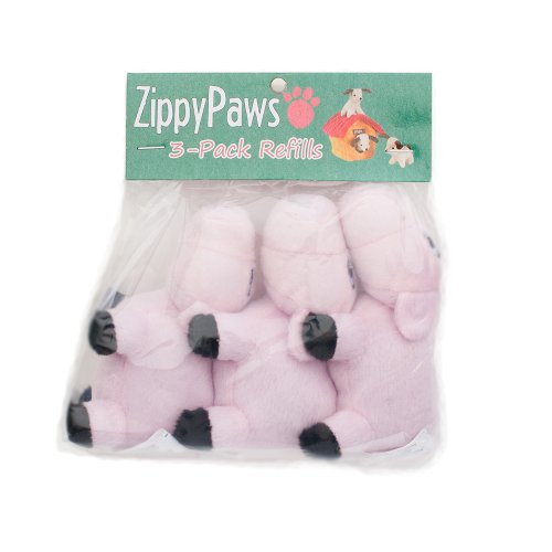 Burrow Squeaky Pigs Plush Dog Toys, Medium, 3-Pack