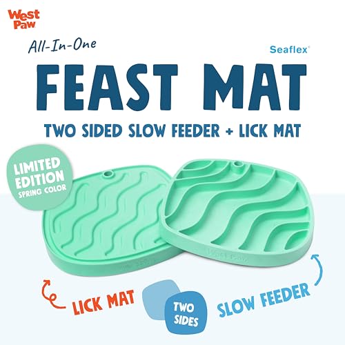 Seaflex Waves Feast Mat – All-in-One, Slow Feeder, Lick Mat – Encourages Foraging & Food Exploration - Engages Picky Eaters & Slow Feeding - Versatile – Easy to Clean, Non-Toxic - Mint - view 2