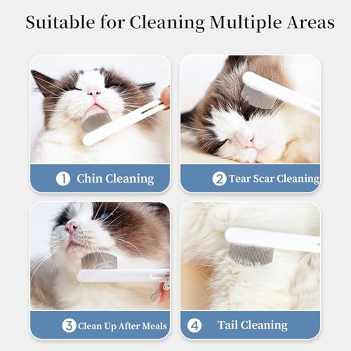 Pet Eye Comb for Small Dogs Cats Face Eye Gunk Removal Tool (White) - view 5
