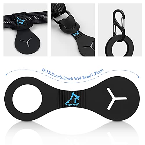 2 Pieces Dog Poop Bag Holder for Leash Waste Bag Carrier Dog Poop Bag Dispenser for Walking Running Bicycle Accessory (Black + Red) - view 2
