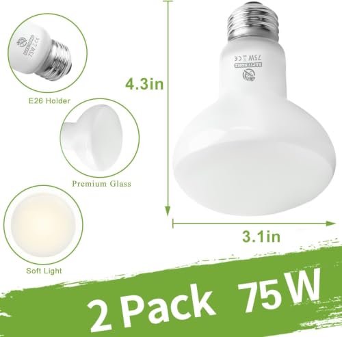 Reptile Heat Lamp Bulbs, Simulate Natural Sunlight Heat Light Bulb, 2 Pack 75W Amphibian Terrarium Basking Spot Lamp for Reptile, Bearded Dragon, Lizard, Turtle, Snake - view 5