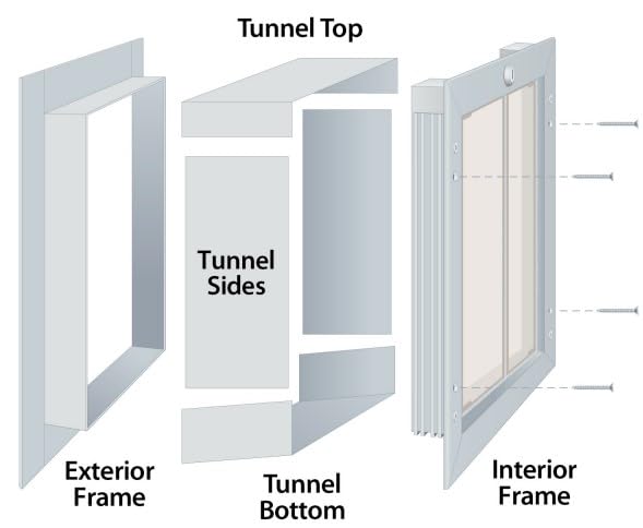 Performance Wall-Mount Pet Door, Silver, Large, Up to 100 lbs - view 3