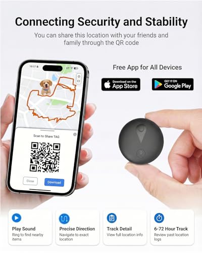 GPS Tracker for Dogs, Smart Dog Tracker with Real-Time Location, for Android and iPhone No Monthly Fee & No SIM Card- Pet Location Tracker with Holder, IP68 Waterproof, Indoor & Outdoor Pet Safety Use - view 3