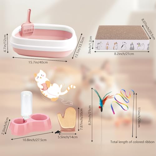Kitten Starter Kit - 16 Pcs Cat Essentials Set Includes Litter Box - view 2