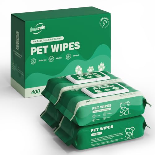 400 Unscented Dog Wipes for Paws and Butt Large Thick Puppy Wipes for Dogs Face and Body Dog Wipes Cleaning Deodorizing Cat Wipes Cleaning Fur and Butt Big Doggie Wipes Doggy Wipes Bum Dog Ear Wipes
