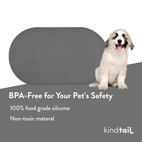 Dog & Cat Food Mat - Waterproof, Food-Grade Silicone Pet Placemat for Feeding & Water Bowls - Raised Edges Protect Floors - Non-Slip Grip - Dishwasher Safe - 19 x 11 Inches, Light Green - view 4