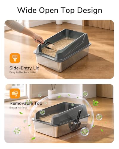 XL Cat Litter Box: High-Sided Anti-Urine Leakage for Big Cats - view 5