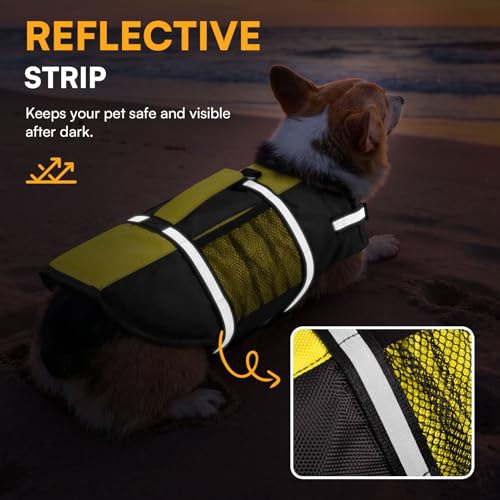 Dog Life Jacket for Large Dogs, Pet Life Vest with High Buoyancy - view 6