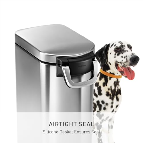 35 Liter, 40 lb / 18.1 kg X-Large Pet Food Storage Container for Dog Food, Cat Food, and Bird Feed, Brushed Stainless Steel - view 3