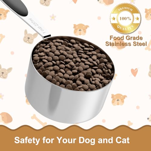 1PCS 1/2 Cup Dog Cat Food Scoop, Stainless Steel Scooper for Feeding Pet - view 3