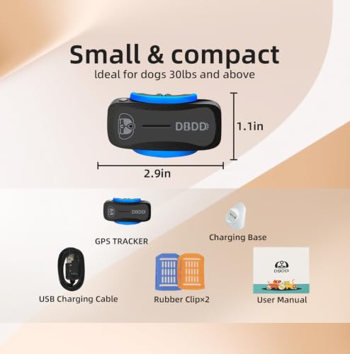 GPS Tracker for Dogs with 36 Month Subscription, Real-Time Location, Electronic Fence, Health Monitoring, Waterproof, for Medium Large Dogs, iOS Android - view 7