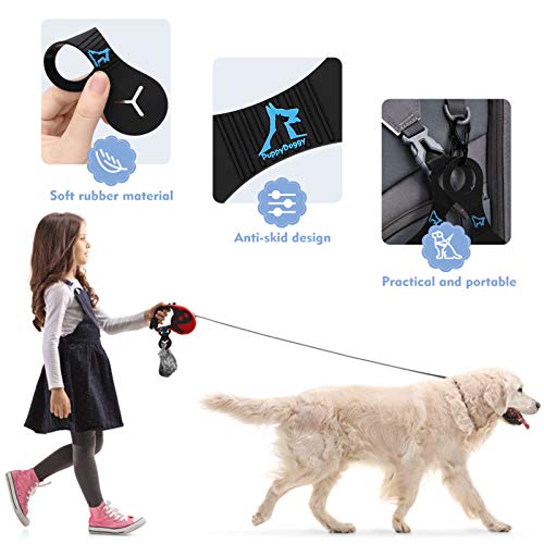 2 Pieces Dog Poop Bag Holder for Leash Waste Bag Carrier Dog Poop Bag Dispenser for Walking Running Bicycle Accessory (Black + Red) - view 4