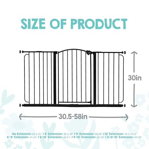 Safety 30.5"-58" Extra Wide Baby Gate, Bottom of Stairs & Doorways - view 2