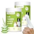 Dog Ear Wipes - 100 Count Dog Ear Cleaner Finger Wipes for Dogs & Cats, Pre-Moistened Ear Cleaning Wipes for Puppies, Kittens & Small Animals, Thick Pet Ear Wipes to Remove Wax, Dirt & Debris