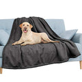 Waterproof Couch Blanket | Dog & Cat Blanket Protector | Plush Soft Warm Fuzzy Sherpa Throw, Dark Grey, 60x80