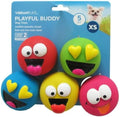 5pk Emoticon Latex Dog Toy, Provides A Comforting Squeak That Dogs Will Enjoy, Made of Natural Latex, It Squeaks When Squeezed!
