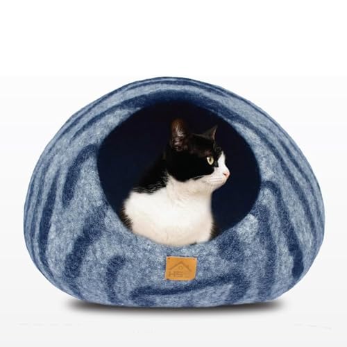 Wool Cat Cave, Merino Cat Bed and Pet House, Cozy Kitten Nest, Indoor