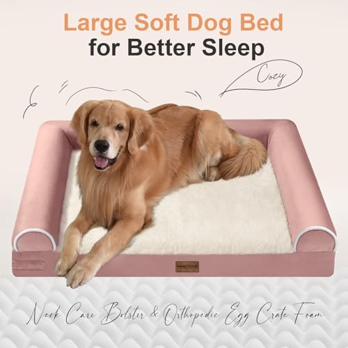 Orthopedic Dog Bed for XX-Large Dogs, 44 x 34 Inch, Pink - view 2