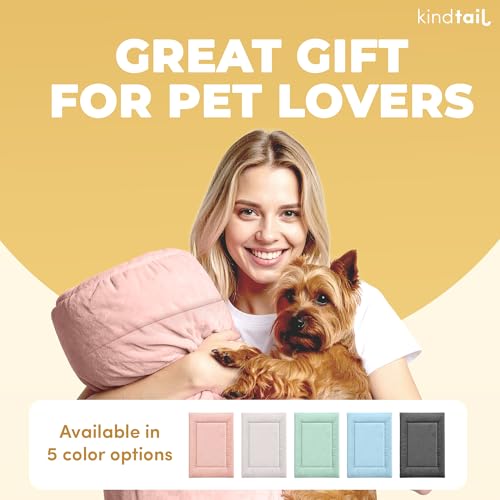 Dog Crate Pad - Soft Velvet, Reversible Bed - Machine Washable Kennel Mat for Pets up to 15 lbs, Mattress for Cozy Sleeping - 20” x 15” x 1” (Light Grey, Small) - view 6