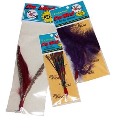 The Da Bird Super Pack (Includes 1 Da Bird Original 36" Single Pole Cat Toy, Feather Refill, Sparkly Attachment, Kitty Puff Attachment & Peacock Feather) - view 2