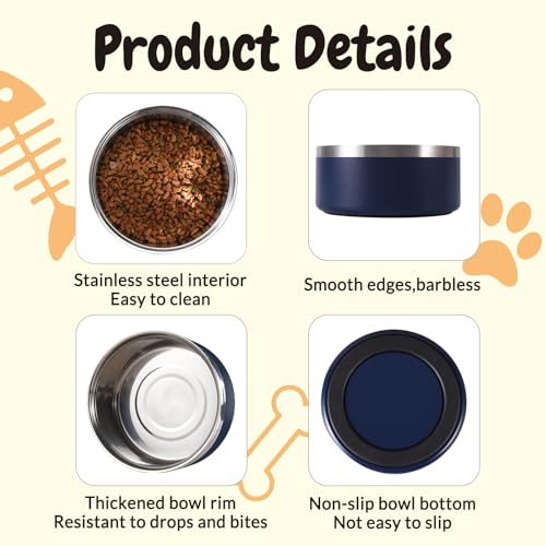Custom Dog Bowl Personalized Dog Bowls with Name Stainless Steel Non-Slip - view 4