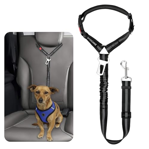 Dog Seat Belt for Car, Headrest Restraint Reflective Bungee, 1 Pack