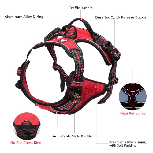 Adjustable No-Pull Dog Harness Reflective Vest, Purple, M - view 2