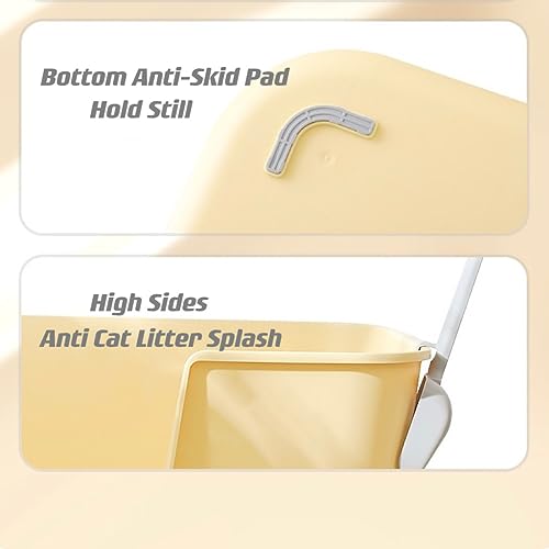 Extra Large Kitty Litter Box with High Sides, Anti-Splashing, Tool-Free Assembly, Multi Cat, Jumbo (Grey) 24.60" L x 16.92" W x 12.99" H - view 6