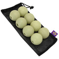 By Mammoth Glow-in-the-Dark Dog Fetch Balls (8-Pack), Lattice Rubber Balls for Night Play, High Bounce Fetch Toys, Rechargeable Under Any Light, Medium 2.5"