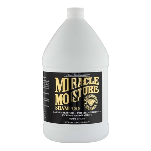 Diamond Series Miracle Moisture Dog Shampoo, Groom Like a Professional, Pro-Vitamin Formula, Provides Maximum Moisture, Use on Both Dogs and Cats, Made in the USA, 128 oz