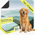 Washable Pee Pads for Dogs - Waterproof Reusable Puppy Pads No-Slip Surface - Stylish Dog Potty Training Pads Protect Against Leakage (Landscape, 1 Pack - 72" x 72")