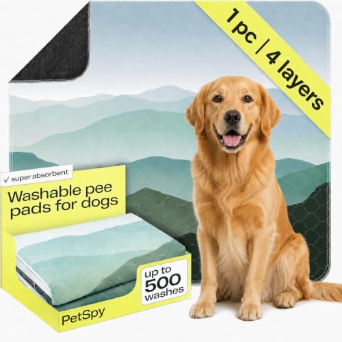 Washable Pee Pads for Dogs - Waterproof Reusable Puppy Pads No-Slip Surface - Stylish Dog Potty Training Pads Protect Against Leakage (Landscape, 1 Pack - 72" x 72")