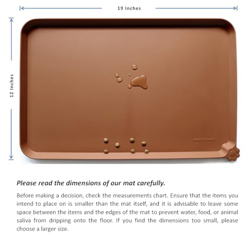 Silicone Pet Food Mats Tray - Dog Bowl Placemat - Dog Pet Cat Feeding Mat - Waterproof Dog Cat Food Mats -Pet Water Mats for Carpet -Caramel - view 5