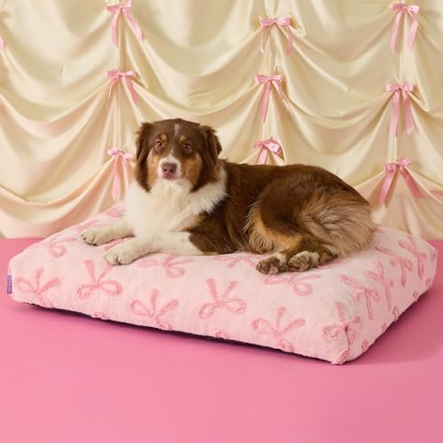 Cute Aesthetic Dog Bed for Crate,Jacquard Thick Pet Pillow 35x22