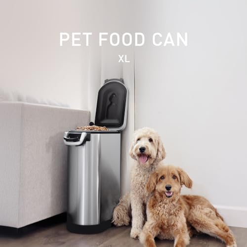 35 Liter, 40 lb / 18.1 kg X-Large Pet Food Storage Container for Dog Food, Cat Food, and Bird Feed, Brushed Stainless Steel - view 2