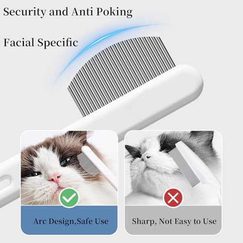 Pet Eye Comb for Small Dogs Cats Face Eye Gunk Removal Tool (White) - view 4