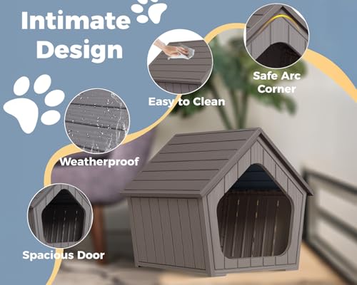 Small Dog House Outdoor Indoor, Grey - view 3