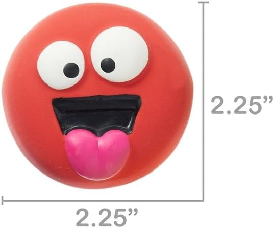 5pk Emoticon Latex Dog Toy, Provides A Comforting Squeak That Dogs Will Enjoy, Made of Natural Latex, It Squeaks When Squeezed! - view 2